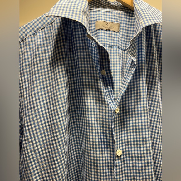 Italian made Blue Canali dress shirt, exceptional tailoring and vintage quality - Picture 2 of 5